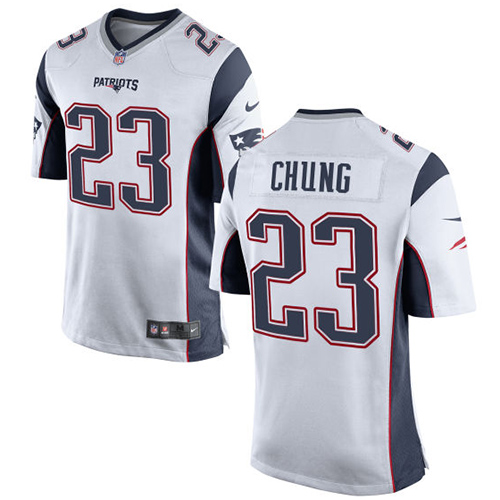 Men's Game Patrick Chung Nike Jersey White Road - #23 NFL New England Patriots